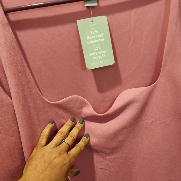 H&M pink plus size long Sleeves top size XXL NWT - Picture 4 of 10